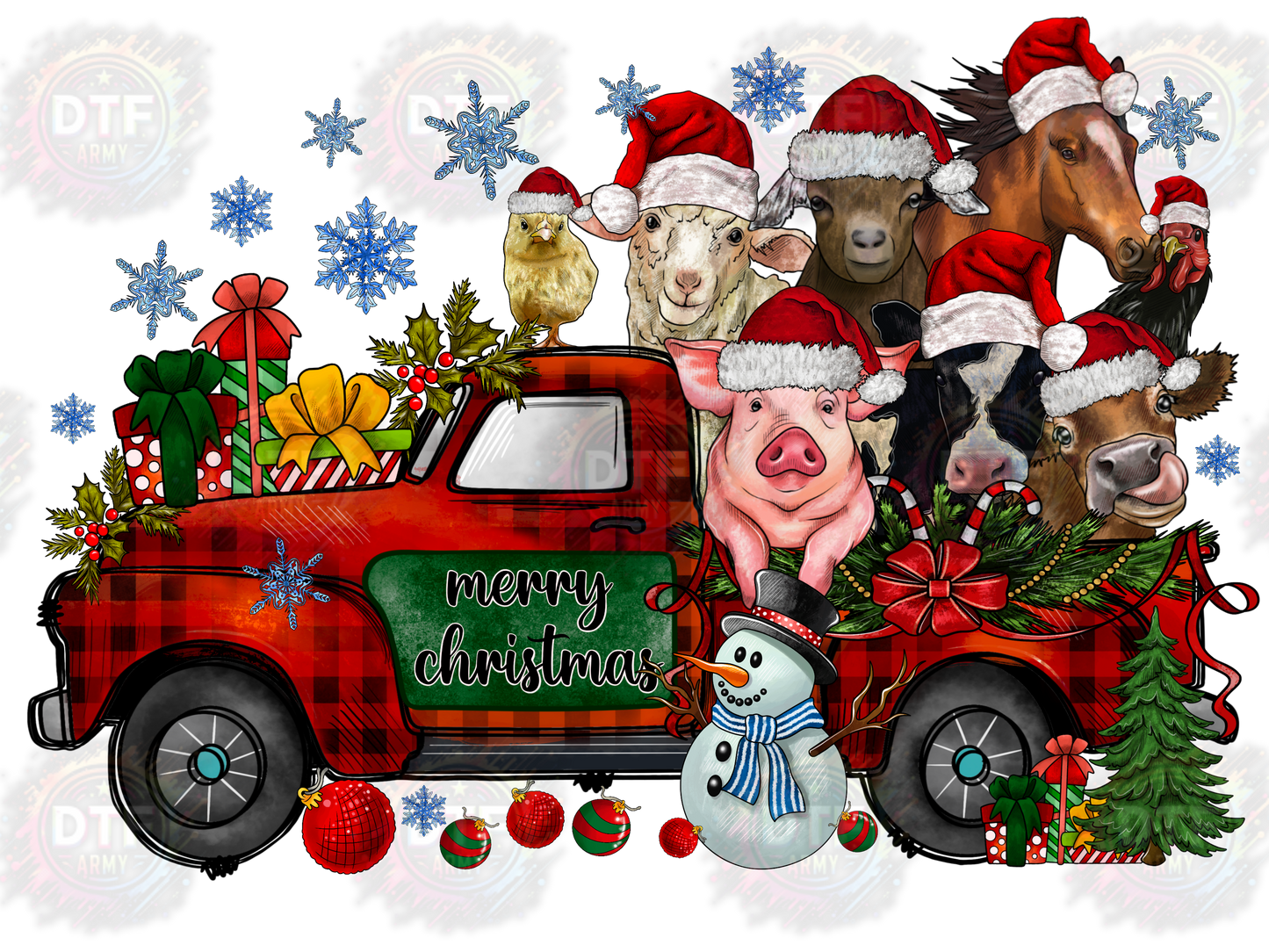 Christmas Farm animals Truck