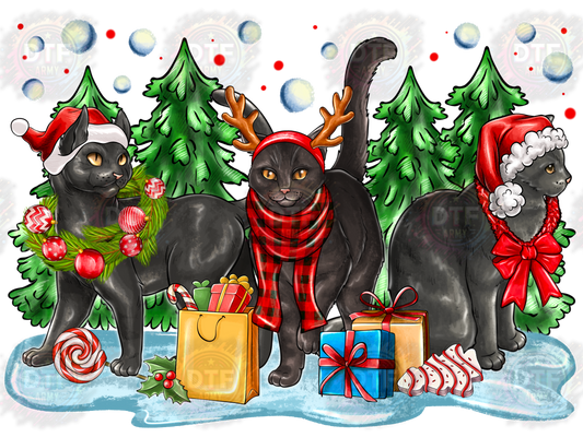 Christmas black Cat