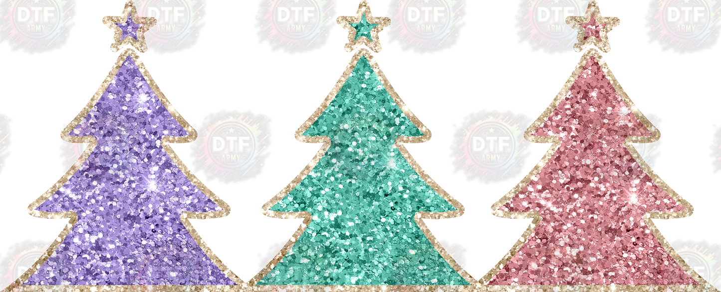 Free Glitter Pastel Christmas Trees