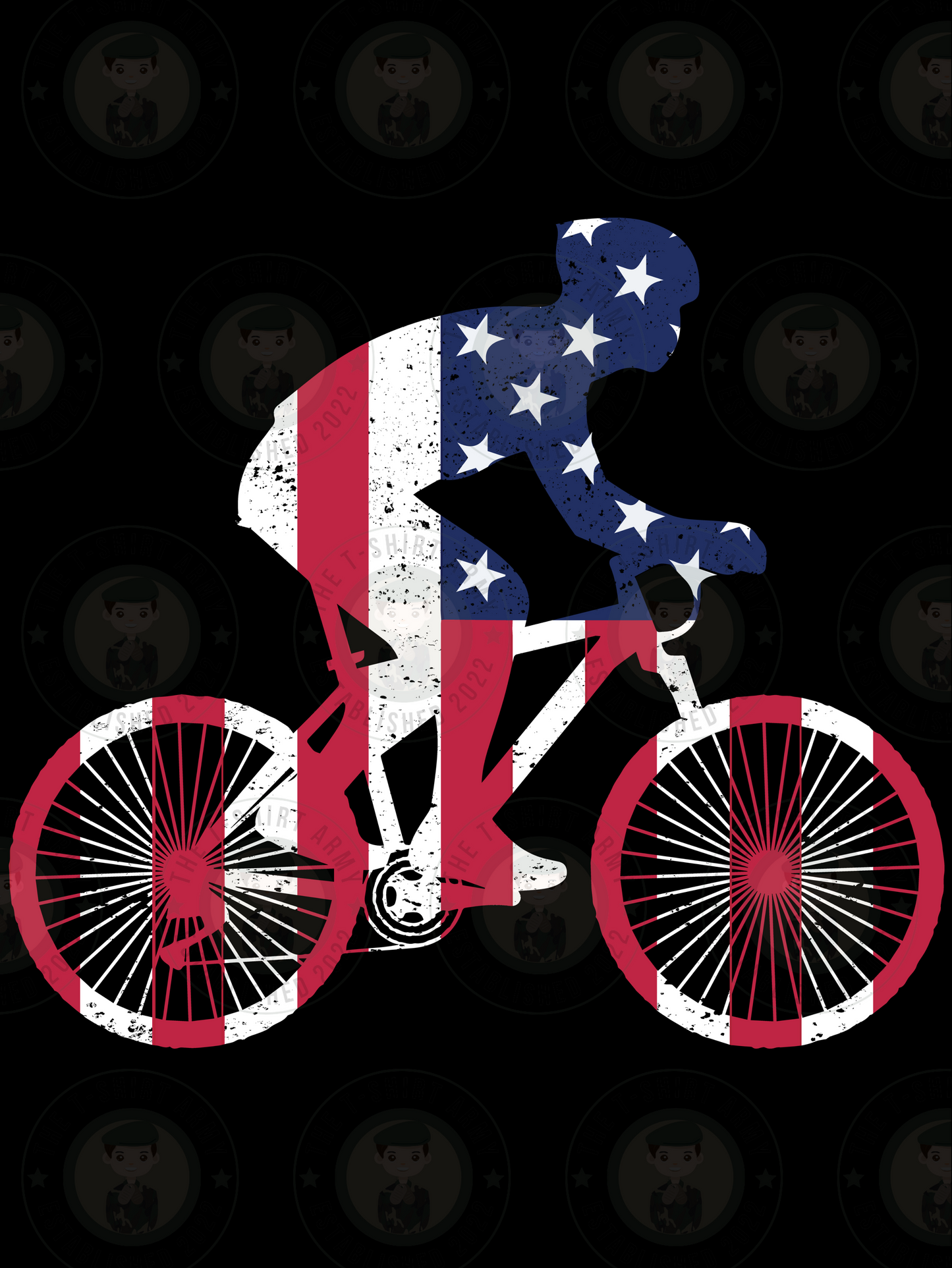 American Flag Bike Transfer